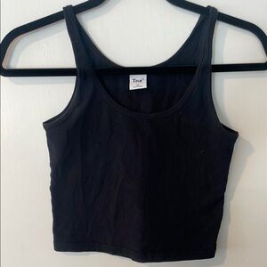 Aritzia TNA Black Fitted Crop Tank Top